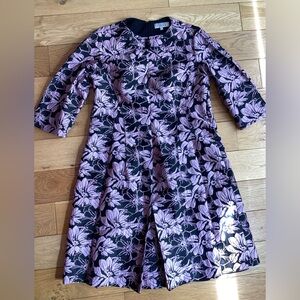 Rickie Freeman for Teri Jon gorgeous pink and black floral midi dress